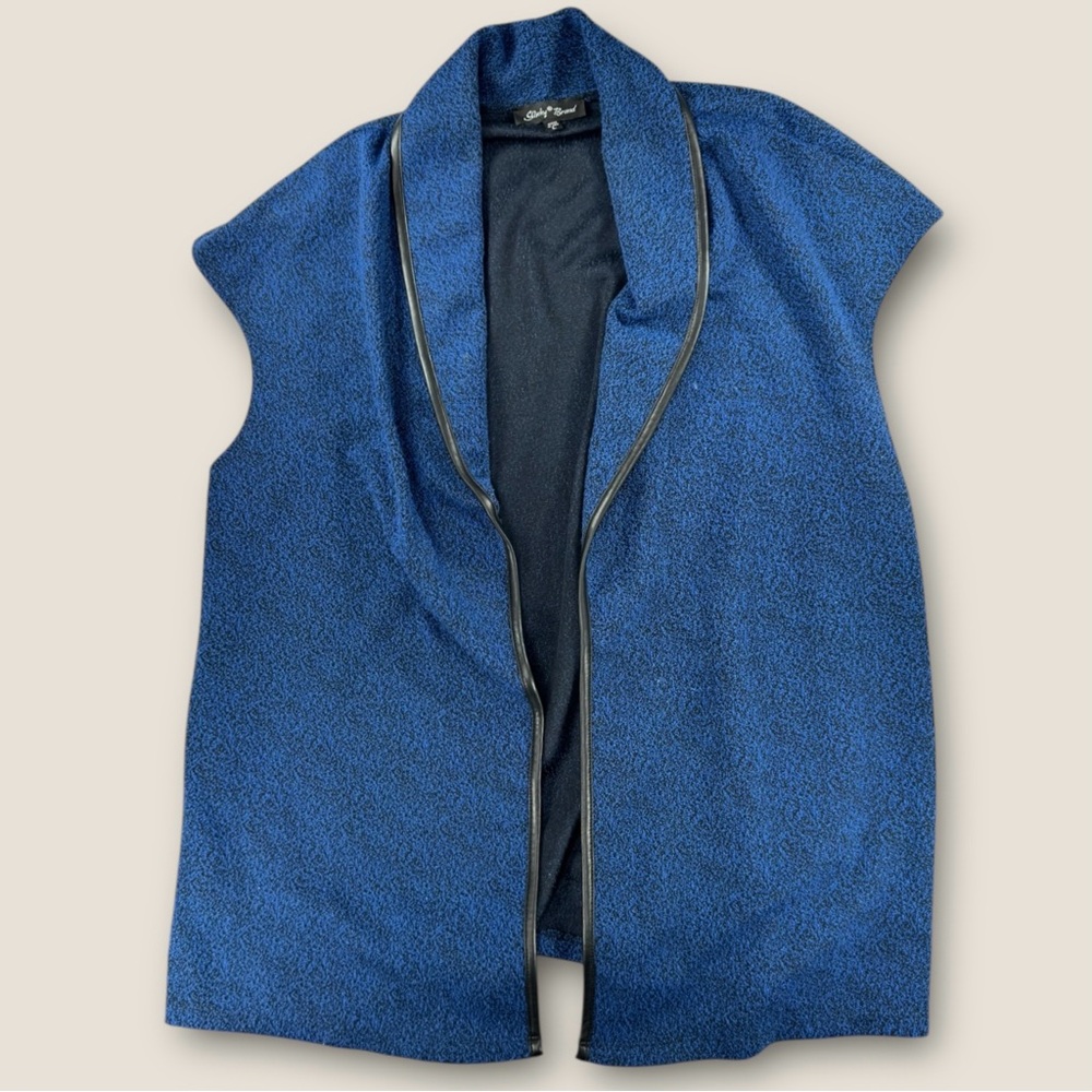Slinky Brand Blue Vest with‎ Black Trim size large excellent condition